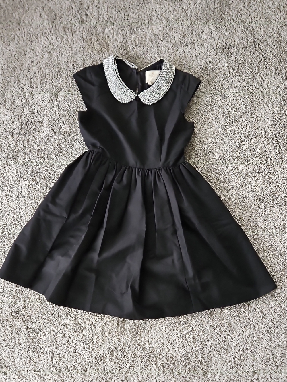 kate spade Black Dress with Rhinestone Peter Pan Collar 4